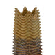 Barny Decorative Vase with Layered Waves | Textured Brown Ceramic 16"
