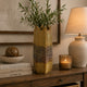 Barny Decorative Vase with Layered Waves | Textured Brown Ceramic 16"