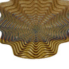 Gima Modern Vase with Wavy Sculptural Design | Brown Textured Ceramic 12"