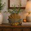Gima Modern Vase with Wavy Sculptural Design | Brown Textured Ceramic 12"