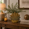 Gima Modern Vase with Wavy Sculptural Design | Brown Textured Ceramic 12"