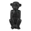 Nancy Decorative Monkey Sculpture in Seated Pose | Matte Black Ceramic 12"
