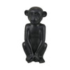 Nancy Decorative Monkey Sculpture in Seated Pose | Matte Black Ceramic 12"
