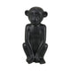 Nancy Decorative Monkey Sculpture in Seated Pose | Matte Black Ceramic 12"