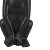 Nancy Decorative Monkey Sculpture in Seated Pose | Matte Black Ceramic 12"