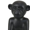 Nancy Decorative Monkey Sculpture in Seated Pose | Matte Black Ceramic 12"