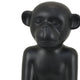 Nancy Decorative Monkey Sculpture in Seated Pose | Matte Black Ceramic 12"