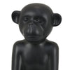 Nancy Decorative Monkey Sculpture in Seated Pose | Matte Black Ceramic 12"