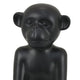 Nancy Decorative Monkey Sculpture in Seated Pose | Matte Black Ceramic 12"