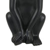 Nancy Decorative Monkey Sculpture in Seated Pose | Matte Black Ceramic 12"