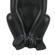 Nancy Decorative Monkey Sculpture in Seated Pose | Matte Black Ceramic 12"