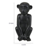 Nancy Decorative Monkey Sculpture in Seated Pose | Matte Black Ceramic 12"