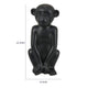 Nancy Decorative Monkey Sculpture in Seated Pose | Matte Black Ceramic 12"