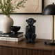 Nancy Decorative Monkey Sculpture in Seated Pose | Matte Black Ceramic 12"