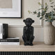 Nancy Decorative Monkey Sculpture in Seated Pose | Matte Black Ceramic 12"