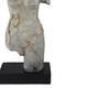 Ricky Female Torso Sculpture | Black Base | Distress Gray Resin 17"