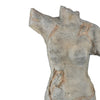 Ricky Female Torso Sculpture | Black Base | Distress Gray Resin 17"