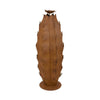 Wendy Decorative Cactus Sculpture on Round Base | Rustic Brown Metal