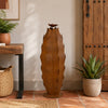 Wendy Decorative Cactus Sculpture on Round Base | Rustic Brown Metal