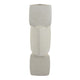 Emery Sculptural Vase with Geometric Details | White Textured Ceramic 20"