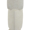 Emery Sculptural Vase with Geometric Details | White Textured Ceramic 20"