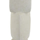 Emery Sculptural Vase with Geometric Details | White Textured Ceramic 20"