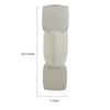 Emery Sculptural Vase with Geometric Details | White Textured Ceramic 20"