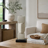 Emery Sculptural Vase with Geometric Details | White Textured Ceramic 20"
