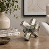 Pearl Abstract Starburst Tabletop Decorative Accent | Silver Metal 8"