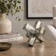 Pearl Abstract Starburst Tabletop Decorative Accent | Silver Metal 8"
