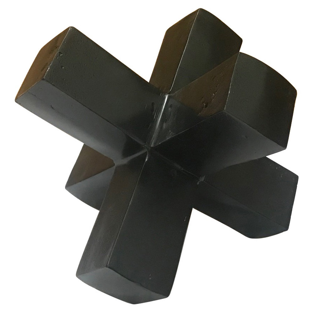 Pearl Abstract Starburst Tabletop Decorative Accent | Black Metal 8"