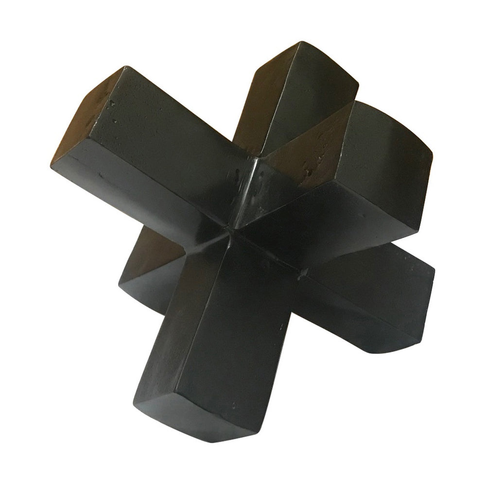 Pearl Abstract Starburst Tabletop Decorative Accent | Black Metal 8"