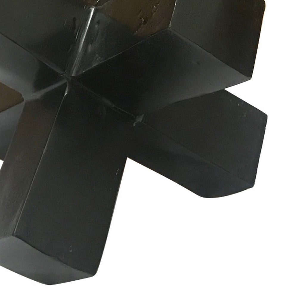 Pearl Abstract Starburst Tabletop Decorative Accent | Black Metal 8"