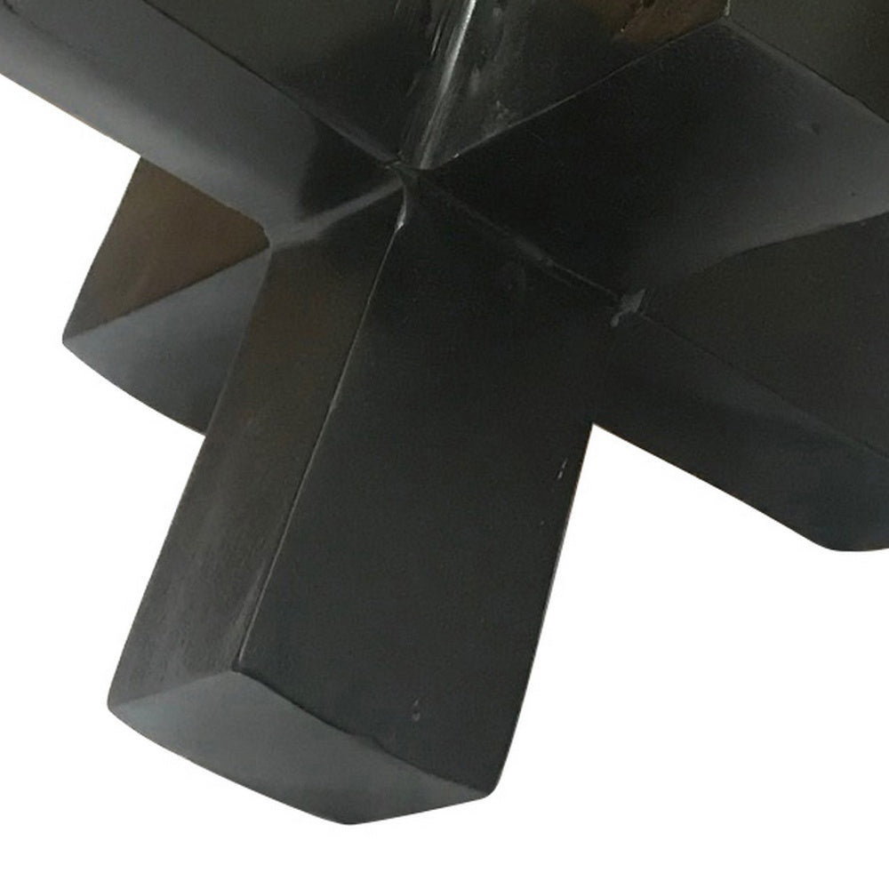 Pearl Abstract Starburst Tabletop Decorative Accent | Black Metal 8"