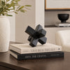 Pearl Abstract Starburst Tabletop Decorative Accent | Black Metal 8"