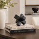 Pearl Abstract Starburst Tabletop Decorative Accent | Black Metal 8"