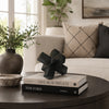 Pearl Abstract Starburst Tabletop Decorative Accent | Black Metal 8"