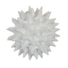 Saima Decorative Orb Sculpture with Spiked Patterns | White Resin 9"