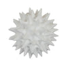 Saima Decorative Orb Sculpture with Spiked Patterns | White Resin 9"