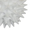 Saima Decorative Orb Sculpture with Spiked Patterns | White Resin 9"