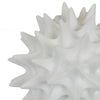 Saima Decorative Orb Sculpture with Spiked Patterns | White Resin 9"