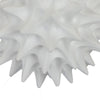 Saima Decorative Orb Sculpture with Spiked Patterns | White Resin 9"