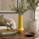 Ziva Tall Decorative Vase with Flared Base | Yellow Ceramic 16"