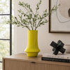 Ziva Modern Decorative Vase with Flared Base | Yellow Ceramic 12"