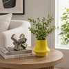 Ziva Modern Decorative Vase with Flared Base | Yellow Ceramic 9"