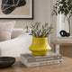 Ziva Modern Decorative Vase with Flared Base | Yellow Ceramic 9"