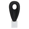Decorative Tabletop Accent | White Marble Base | Black Teardrop | 18"