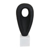 Decorative Tabletop Accent | White Marble Base | Black Teardrop | 18"