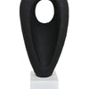Decorative Tabletop Accent | White Marble Base | Black Teardrop | 18"