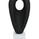 Decorative Tabletop Accent | White Marble Base | Black Teardrop | 18"